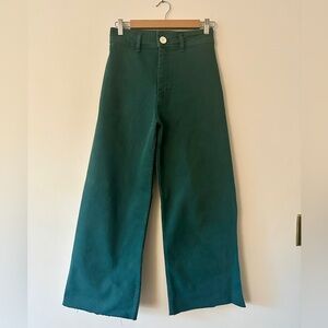 Zara Dark Green Marine Straight Jeans